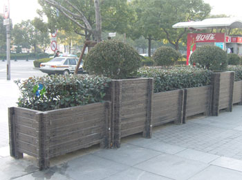 公路旁邊黑色連體防腐木花箱HT-HX180,公路,旁邊,黑色,連體,防腐,木花箱,HT-HX180,